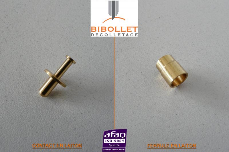 BIBOLLET DECOLLETAGE - Cluses Haute-Savoie - Usinage de contacts et de ferrules en laiton