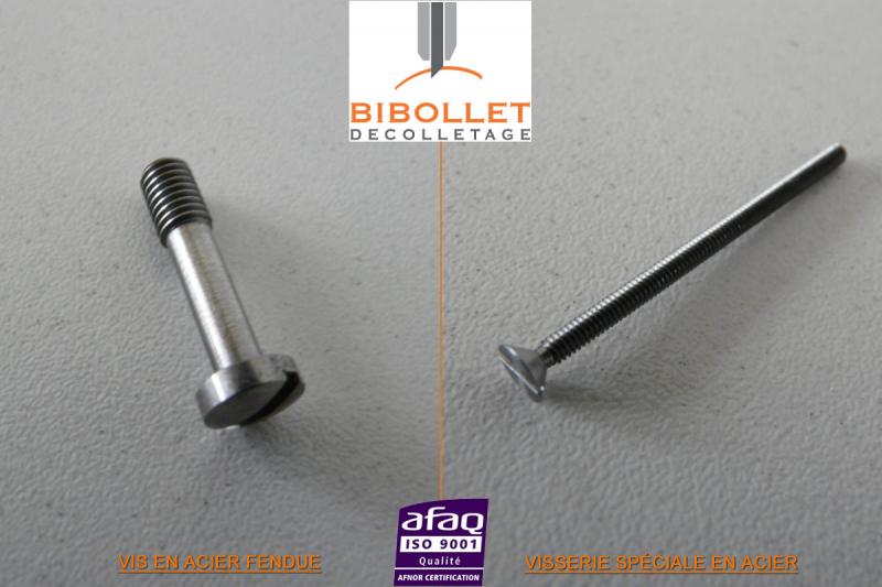 BIBOLLET DECOLLETAGE - Cluses Haute-Savoie - Usinage de vis fendues et visserie spéciale en acier