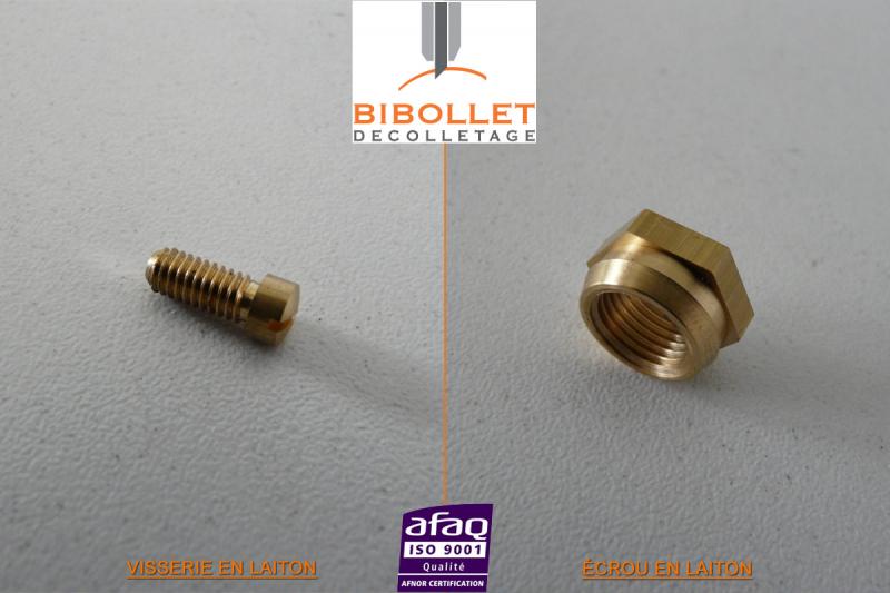 BIBOLLET DECOLLETAGE - Cluses Haute-Savoie - Usinage de visserie et d'écrou en laiton