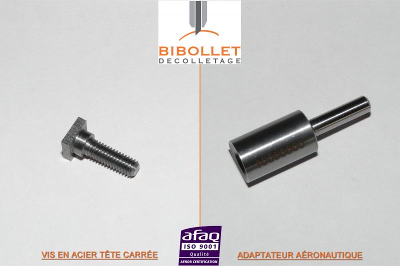 BIBOLLET DECOLLETAGE - Cluses Haute-Savoie - Décolletage vis en acier et d'adaptateur aéronautique